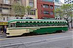 Tramway ligne Vintage F, chariot marché Street, San Francisco, Californie, États-Unis d'Amérique, Amérique du Nord