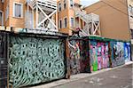 Murals, Clarion Alley, Mission District, Mission, San Francisco, California, United States of America, North America