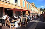 Café, Cours Saleya, vieille ville, Nice, Alpes Maritimes, Provence, Côte d'Azur, French Riviera, France, Europe