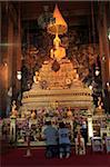 Bouddha, Wat Pho (Wat Po) (Wat Phra Chetuphon), Rattanakosin (Ratanakosin), Bangkok, Thaïlande, Asie du sud-est, Asie