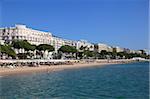 Beach, La Croisette, Cannes, Alpes Maritimes, Provence, Cote d'Azur, French Riviera, France, Mediterranean, Europe