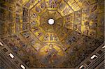 Enthroned Christ, by Coppo di Marcovaldo, 13th century mosaics, cupola ceiling, Baptistry, Florence, UNESCO World Heritage Site, Tuscany, Italy, Europe