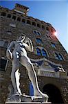 Statue of David by Michelangelo, Piazza della Signoria, Florence, UNESCO World Heritage Site, Tuscany, Italy, Europe
