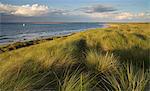 The view towards Scolt Head Island and Brancaster harbour entrance from Brancaster beach, Norfolk, England, United Kingdom, Europe