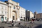 Piazza Garibaldi, cycles and architecture, Parma, Emilia Romagna, Italy, Europe