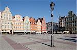 Colourful architecture, Salt Square, Old Town, Wroclaw, Silesia, Poland, Europe