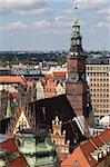 Old Town view from Marii Magdaleny Church, Wroclaw, Silesia, Poland, Europe