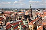 Dächer der Altstadt von Marii Magdaleny Kirche, Breslau, Schlesien, Polen, Europa betrachtet