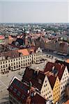 Market Square from St. Elisabeth Church, Old Town, Wroclaw, Silesia, Poland, Europe