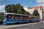 Tram, Old Town, Wroclaw, Silesia, Poland, Europe