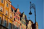 Façades colorées, Markt, Old Town, Wroclaw, Silésie, Pologne, Europe