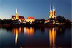 Cathedral and River Odra (River Oder), Old Town, Wroclaw, Silesia, Poland, Europe