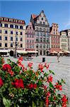 Place du marché de restaurant, Old Town, Wroclaw, Silésie, Pologne, Europe