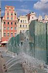 Market Square architecture and fountain, Old Town, Wroclaw, Silesia, Poland, Europe