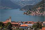 Blick auf Monte Isola von in der Nähe von Sulzano, Lago d ' Iseo, Lombardei, italienische Seen, Italien, Europa