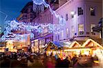 Nouvelle rue et marché de Noël, City Centre, Birmingham, West Midlands, Angleterre, Royaume-Uni, Europe