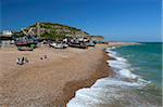 Vue sur le Stade et East Hill, Hastings, East Sussex, Angleterre, Royaume-Uni, Europe