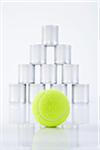 Tennis Ball and Tin Cans