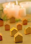 Candles and miniature houses