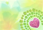 Clovers surrounding heart