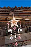 Mobile hergestellt aus Seesterne und Muscheln, Isla Holbox, Quintana Roo, Mexiko