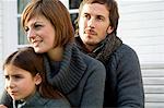 Close-up of a girl with her parents