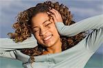 Close-up of a girl smiling