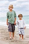 Portrait of two boys on the beach