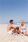 Family on vacations on the beach