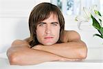 Portrait of a man in a bathtub