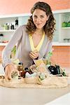 Portrait of a woman working in the kitchen