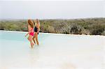 Two girls in a swimming pool