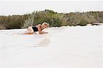 Girl in an infinity pool