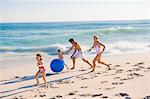 Family enjoying vacations on the beach