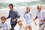 Family walking on the beach