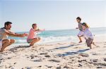 Family enjoying vacations on the beach