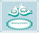 invitation or postcard couple of of doves