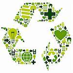 Recycle symbol with environmental icons . Vector file available.