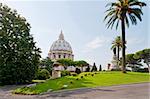 View at the St Peter's Basillica from the Vatican Gardens