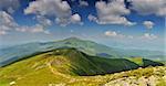 Path from Hoverla mountain to Petros mountain. Ukraine. Chornogora ridge