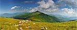 Highest Ukrainian mountains panorama. Chornogora ridge panorama. Summer mountains