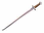 Illustration of an isolated Viking long sword