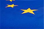 Closeup of Glossy Flag of European Union - EU Flag Drapery