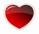 vector red valentine heart with glossy element isolation over white background