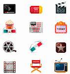 Set of detailed movie related icons
