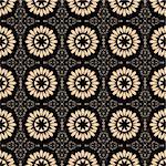 seamless pattern with gold flowers and floral decor