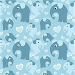 seamless pattern with grey elephant and heart