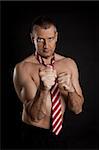 An image of a naked man with tie