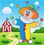 Clown theme picture 7 - vector illustration.