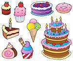 Various cakes collection 1 - vector illustration.